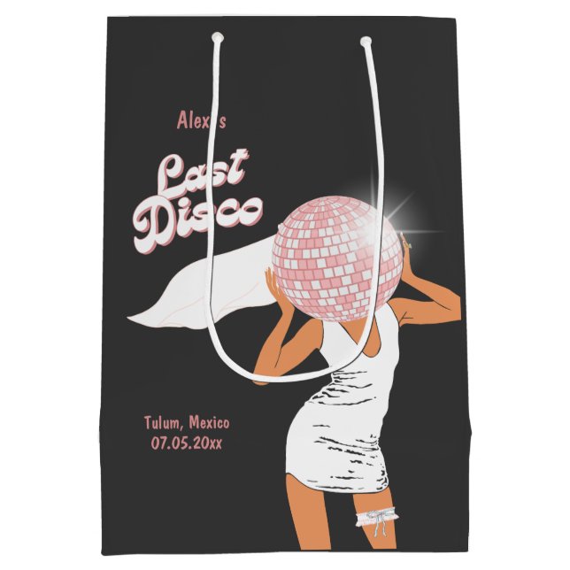 Bolsa De Regalo Mediana Última Soltera Disco Negra (Reverso)