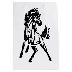 Bolsa De Regalo Mediana Un caballo saltando alegremente en la naturaleza