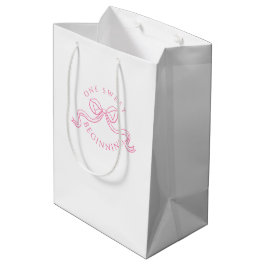 Bolsa De Regalo Mediana Un dulce comienzo | Favor de boda rosa y blanco