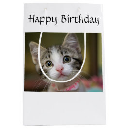 Bolsa De Regalo Mediana Un lindo gatito con ojos verdes