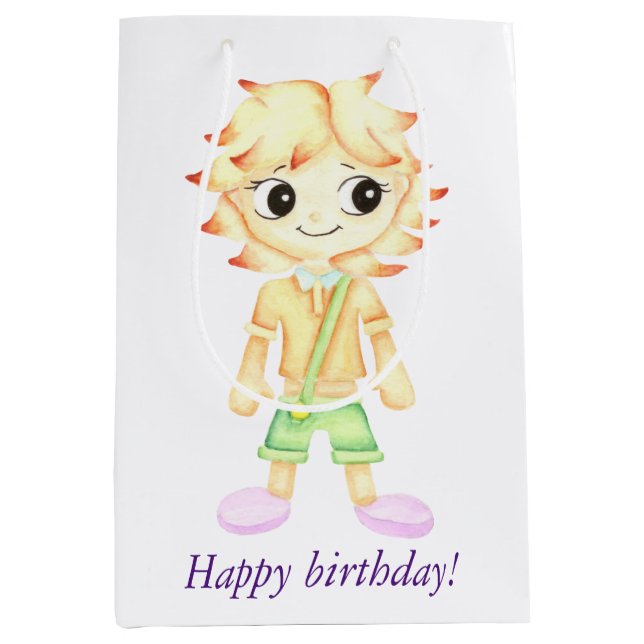 Bolsa De Regalo Mediana Un niño pequeño y gracioso (Anverso)