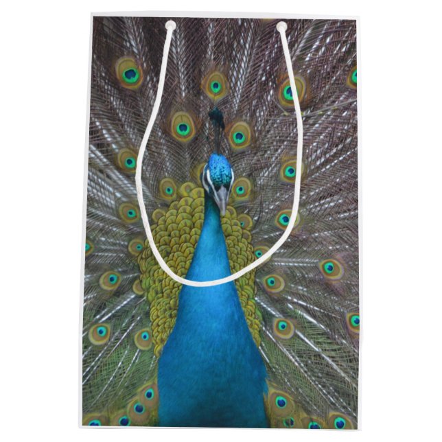 Bolsa De Regalo Mediana Un pavo real asombroso (Reverso)
