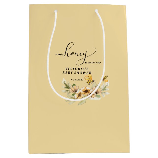 Bolsa De Regalo Mediana Un pequeño Baby Shower de abejas (Anverso)