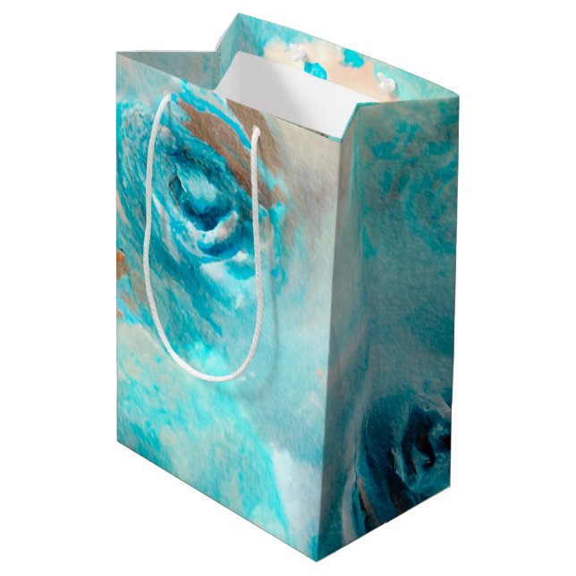 Bolsa De Regalo Mediana Un Shabby azul Chic Ephemera Design Series 7 (Angulo reverso)