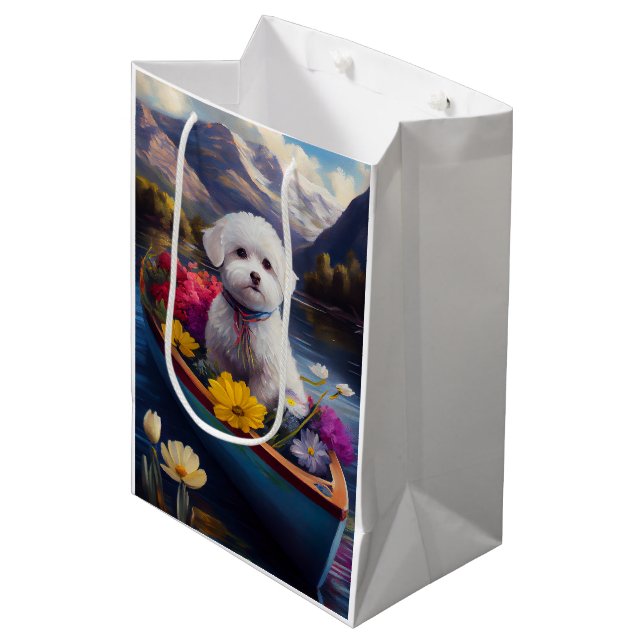 Bolsa De Regalo Mediana Una Aventura Escenaria: Una Aventura Bichon Frise  (Angulo Anverso)