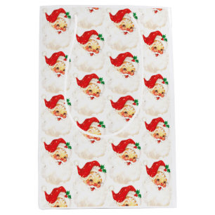 Bolsa De Regalo Mediana Una feliz Navidad, retro santa