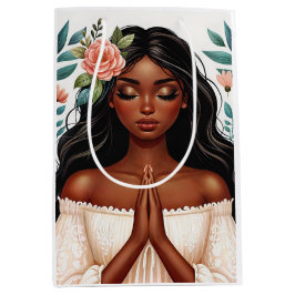Bolsa De Regalo Mediana Una mujer afroamericana rezando