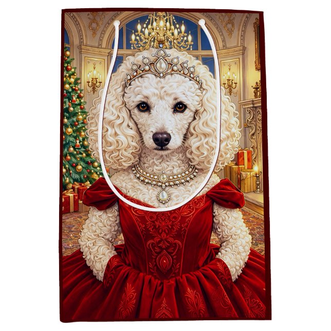 Bolsa De Regalo Mediana Una Navidad con Caniche  (Anverso)