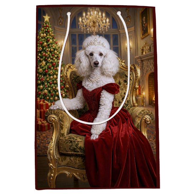 Bolsa De Regalo Mediana Una Navidad con Caniche  (Anverso)