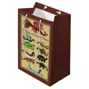 Bolsa De Regalo Mediana Una variedad de criaturas draconicas