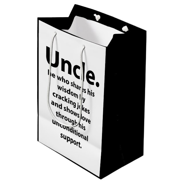 Bolsa De Regalo Mediana Uncle Birthday Inspirador Funny (Angulo Anverso)