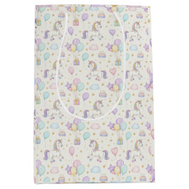 Bolsa De Regalo Mediana Unicorn Birthday Magic – Pastel Balloons & Cakes 