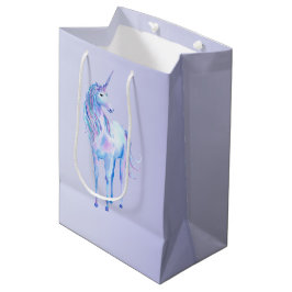 Bolsa De Regalo Mediana Unicornio mágico púrpura Ombre