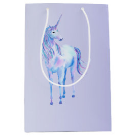 Bolsa De Regalo Mediana Unicornio mágico púrpura Ombre