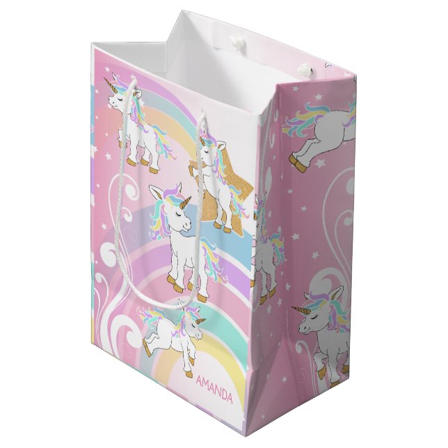 Bolsa De Regalo Mediana Unicornios mágicos (Angulo Anverso)