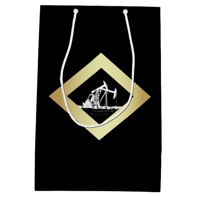 Bolsa De Regalo Mediana Unidades de bombeo duales del pozo de petróleo (Reverso)