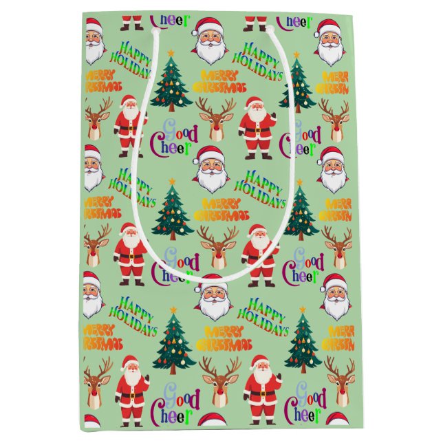 Bolsa De Regalo Mediana Unique Christmas Pattern Place on Medium Gift Bag (Anverso)