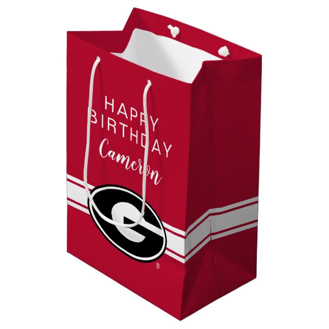 Bolsa De Regalo Mediana Universidad del cumpleaños de Georgia el | (Angulo Anverso)