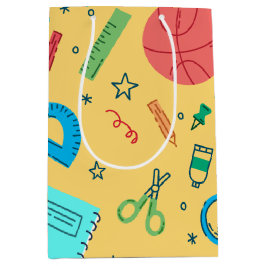 Bolsa De Regalo Mediana Útiles escolares amarillos de vuelta a clases