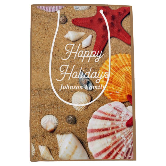 Bolsa De Regalo Mediana Vacaciones costeras marinas tropicales en el océan (Anverso)