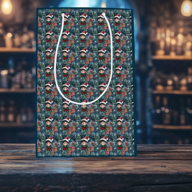 Bolsa De Regalo Mediana Vacaciones del asistente mágico (Christmas Wizard Gift Bag)