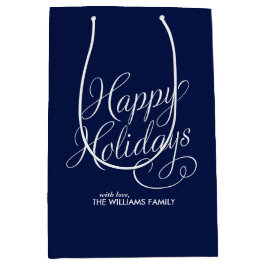 Bolsa De Regalo Mediana Vacaciones felices con guiones azules