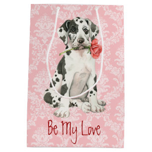Bolsa De Regalo Mediana Valentine Rosa Great Dane