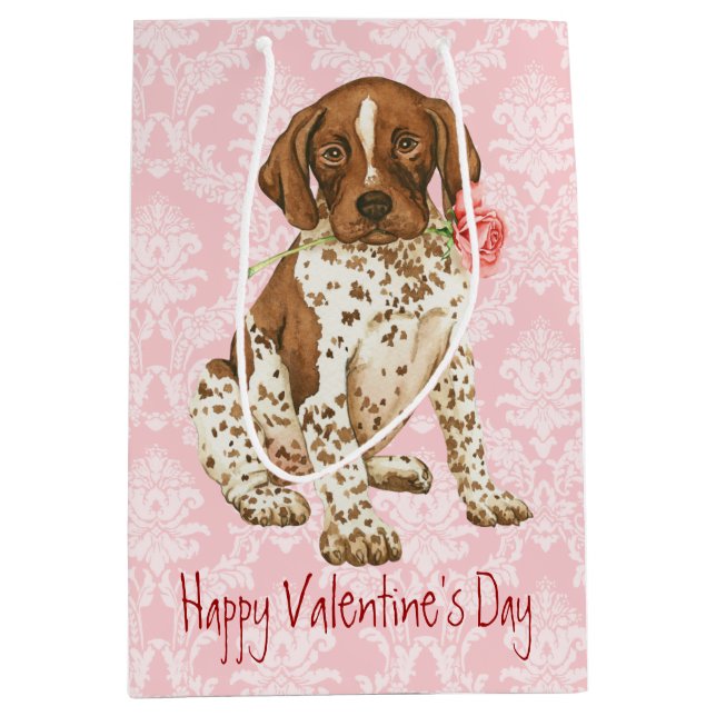 Bolsa De Regalo Mediana Valentine Rosa GSP (Anverso)