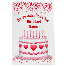 Bolsa De Regalo Mediana Valentine's Day Birthday Cake Customizable Candles