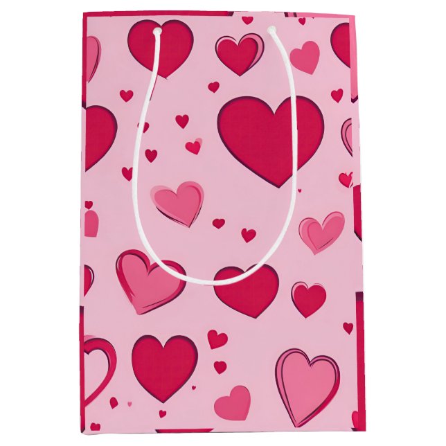 Bolsa De Regalo Mediana Valentines Gift Bag Hearts 01 (Anverso)