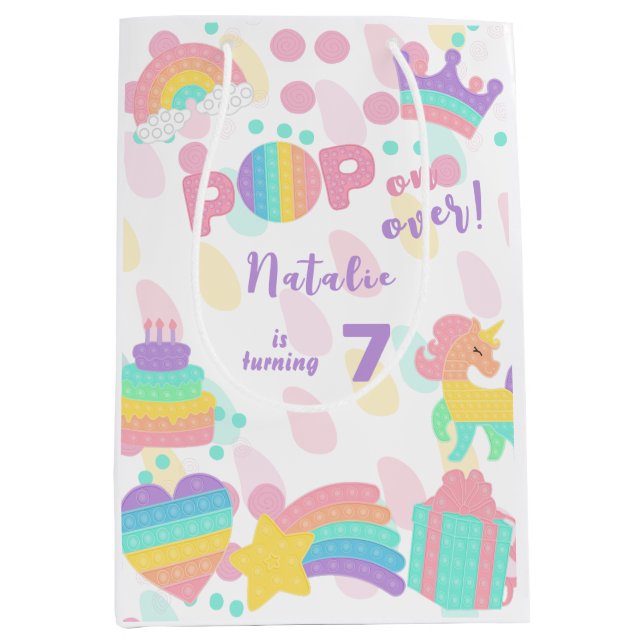 Bolsa De Regalo Mediana ¡Vamos! Pastel pop it cumpleaños kid (Anverso)