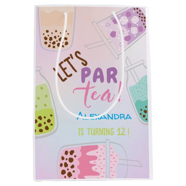 Bolsa De Regalo Mediana Vamos por el cumpleaños del té bobba (Anverso)