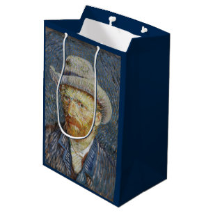 Bolsa De Regalo Mediana Van Gogh Autoretrato Gray Felt Gorra Pintura