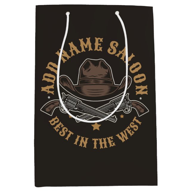 Bolsa De Regalo Mediana Vaqueros antiguos disparan AÑADIR NOMBRE ANTIGUO S (Anverso)