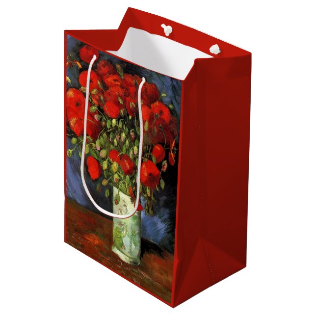 Bolsa De Regalo Mediana Vase con los pipetas rojos de Vincent van Gogh (Angulo Anverso)