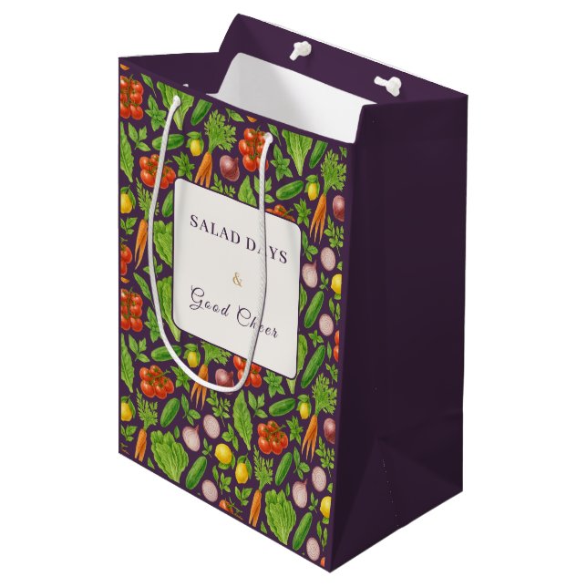 Bolsa De Regalo Mediana Vegetable Garden Gift Bag — Devine Plum (Angulo Anverso)