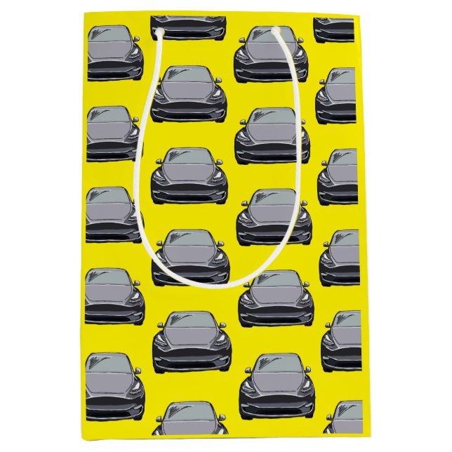 Bolsa De Regalo Mediana Vehículo eléctrico gris claro Vehículo SUV Amarill (Anverso)