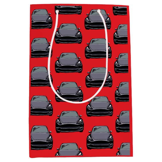 Bolsa De Regalo Mediana Vehículo eléctrico gris oscuro Vehículo SUV Rojo A (Anverso)