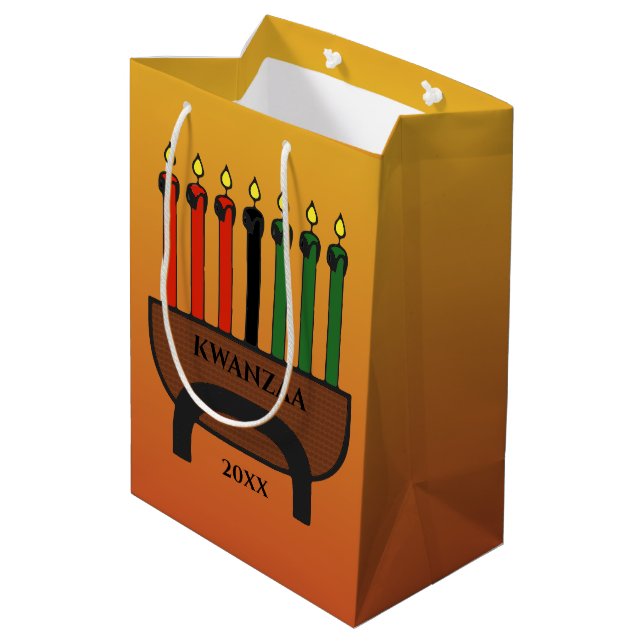 Bolsa De Regalo Mediana Velas de Kwanzaa (Angulo reverso)