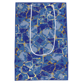 Bolsa De Regalo Mediana Vena de oro Kintsugi azul