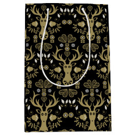 Bolsa De Regalo Mediana Venado de arte popular escandinavo moderno