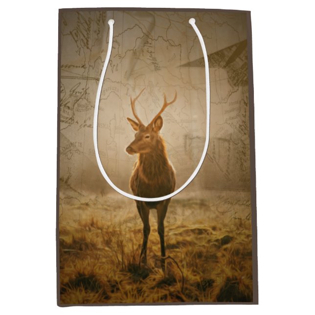 Bolsa De Regalo Mediana Venado en el bosque (Anverso)