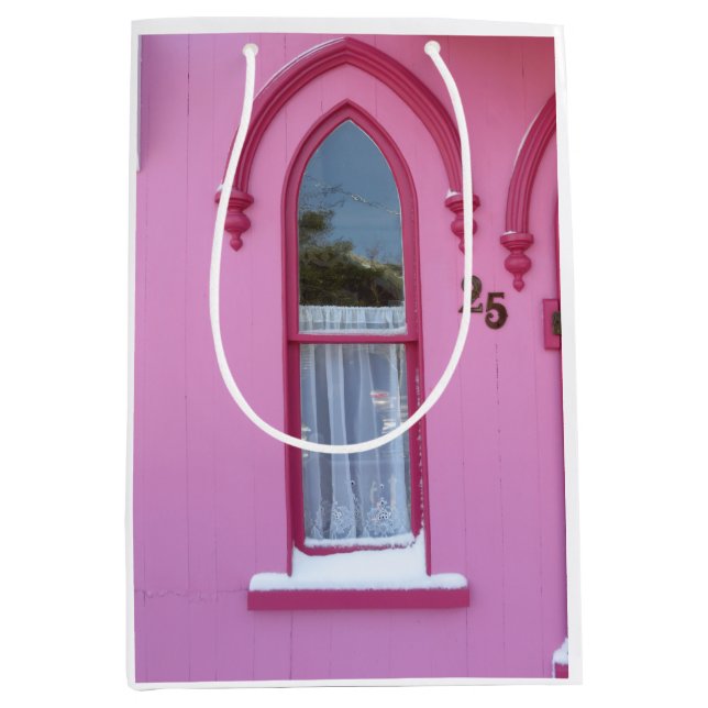 Bolsa De Regalo Mediana Ventana gótica y nieve - Viñedo de Martha (Anverso)