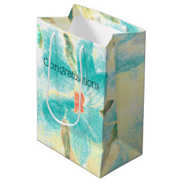 Bolsa De Regalo Mediana Verde azulado y amarillo turquesa