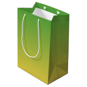 Bolsa De Regalo Mediana Verde y amarillo sombrío