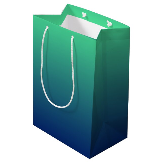 Bolsa De Regalo Mediana Verde y azul oscuro (Angulo reverso)