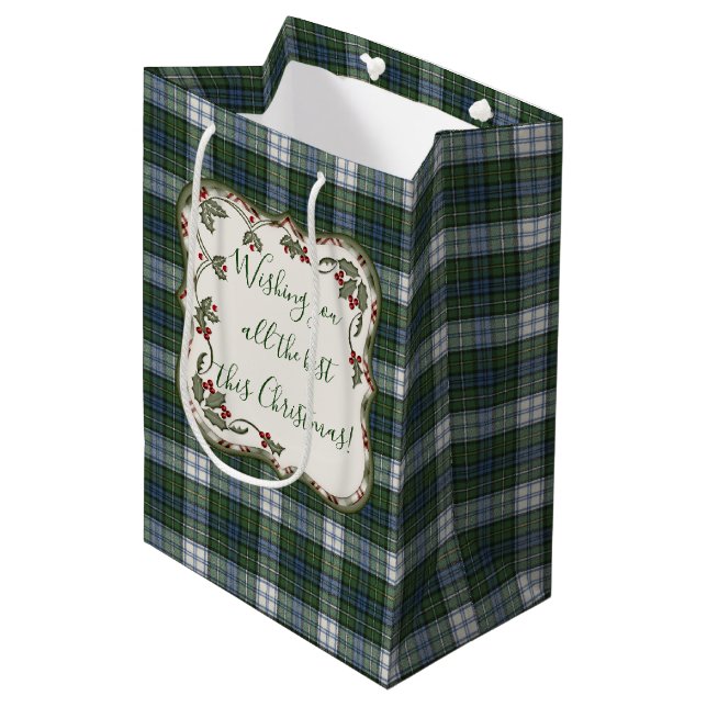 Bolsa De Regalo Mediana Vestido Campbell Original Tartán escocés (Angulo Anverso)