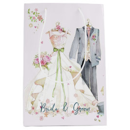 Bolsa De Regalo Mediana Vestido de novia y novio