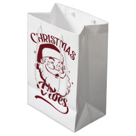 Bolsa De Regalo Mediana Vibraciones Navideñas Diseño Vintage