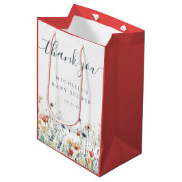 Bolsa De Regalo Mediana Vibrant Wildflower Baby Shower